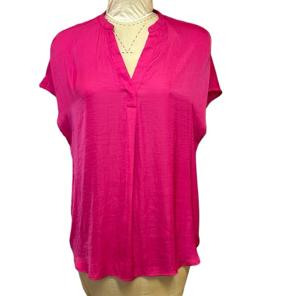 Rachel Roy Women’s Blouse Dolman Sleeve V-neck Hot Pink/Fuschia XL - Picture 1 of 9